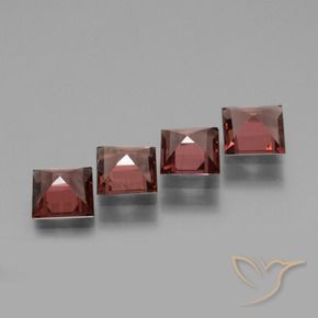 Gemme di Granato rodolite Rosso medio naturale da 2.52 ct, Quadrato, VS