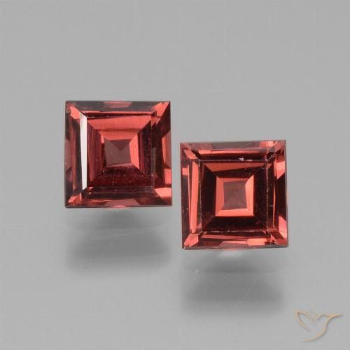 1.58ctw Naturale Rosso mattone intenso Granato rodolite, Quadrato, VS