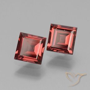 Gemme di Granato rodolite Rosso mattone intenso naturale da 1.58 ct, Quadrato, VS