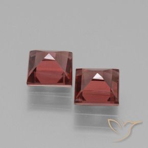 Gemme di Granato rodolite Rosso mattone intenso naturale da 1.58 ct, Quadrato, VS
