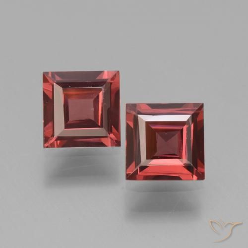 1.36ctw Naturale Rosso medio Granato rodolite, Quadrato, VS