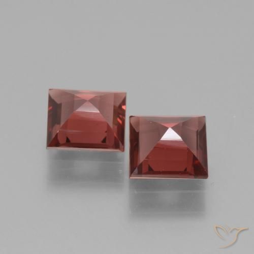 Gemme di Granato rodolite Rosso medio naturale da 1.36 ct, Quadrato, VS
