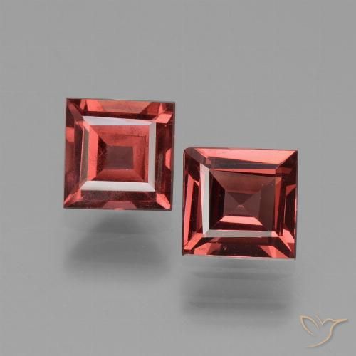 1.52ctw Naturale Rosso scuro Granato rodolite, Quadrato, VS