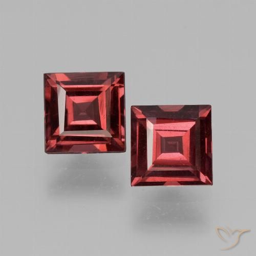 1.56ctw Naturale Rosso scuro Granato rodolite, Quadrato, VS