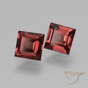 Gemme di Granato rodolite Rosso bacca intenso naturale da 1.46 ct, Quadrato, VS