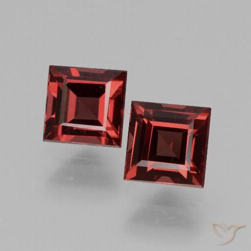 1.68ctw Naturale Rosso scarlatto profondo Granato rodolite, Quadrato, VS