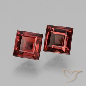 Gemme di Granato rodolite Rosso scarlatto profondo naturale da 1.68 ct, Quadrato, VS