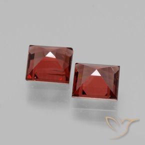 Gemme di Granato rodolite Rosso scuro naturale da 1.45 ct, Quadrato, VS