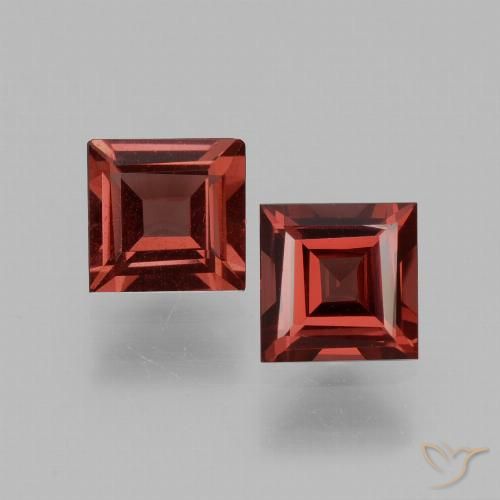 1.43ctw Naturale Rosso scuro Granato rodolite, Quadrato, VS