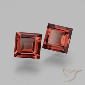 Gemme di Granato rodolite Rosso scuro naturale da 1.43 ct, Quadrato, VS