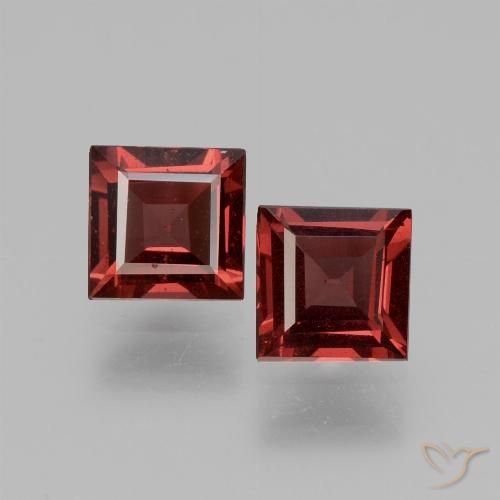 1.43ctw Naturale Rosso scuro Granato rodolite, Quadrato, VS