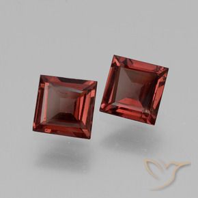 Gemme di Granato rodolite Rosso scuro naturale da 1.31 ct, Quadrato, VS
