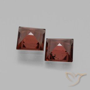 Gemme di Granato rodolite Rosso scuro naturale da 1.31 ct, Quadrato, VS