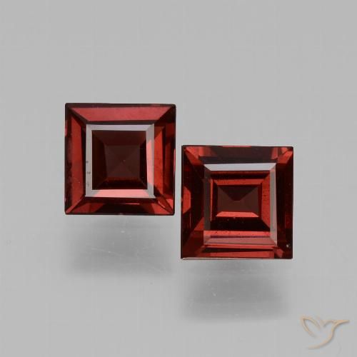 1.39ctw Naturale Rosso medio Granato rodolite, Quadrato, VS