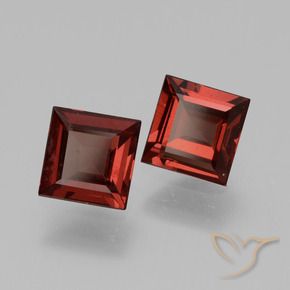 Gemme di Granato rodolite Rosso medio naturale da 1.39 ct, Quadrato, VS