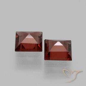 Gemme di Granato rodolite Rosso medio naturale da 1.39 ct, Quadrato, VS