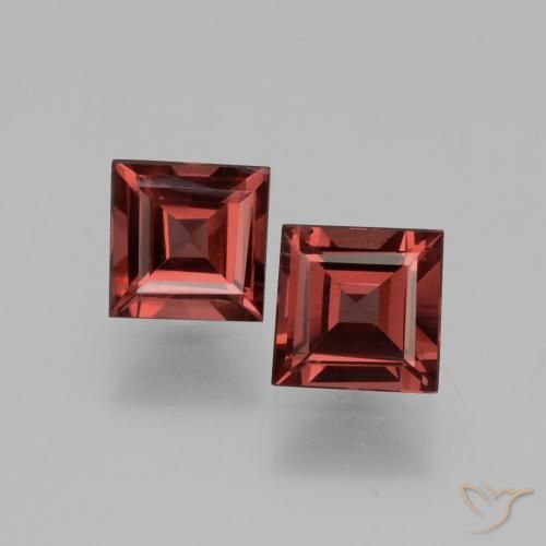 1.37ctw Naturale Rosso scuro Granato rodolite, Quadrato, VS
