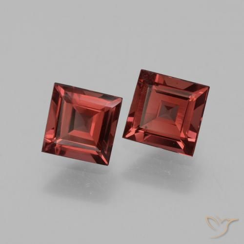 Gemme di Granato rodolite Rosso scuro naturale da 1.37 ct, Quadrato, VS