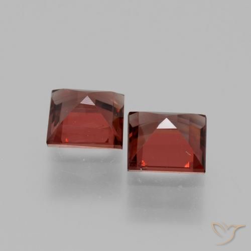 Gemme di Granato rodolite Rosso scuro naturale da 1.37 ct, Quadrato, VS