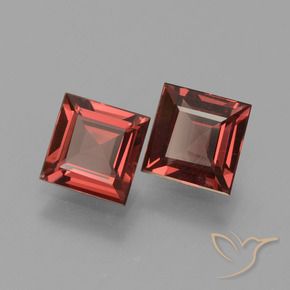 Gemme di Granato rodolite Rosso scuro naturale da 1.40 ct, Quadrato, VS