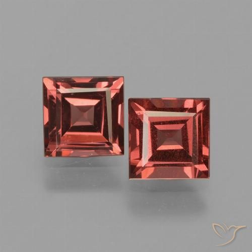 1.54ctw Naturale Rosso scuro Granato rodolite, Quadrato, VS