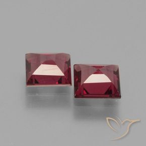 Gemme di Granato rodolite Rosso medio-scuro naturale da 1.36 ct, Quadrato, VS
