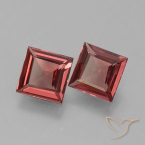 Gemme di Granato rodolite Rosso scuro naturale da 1.31 ct, Quadrato, VS