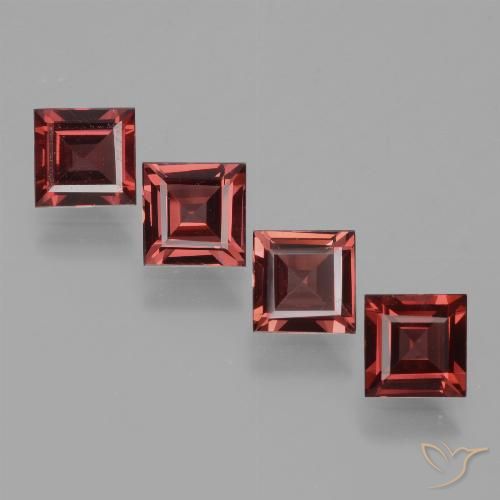 2.96ctw Naturale Rosso medio-scuro Granato rodolite, Quadrato, VS