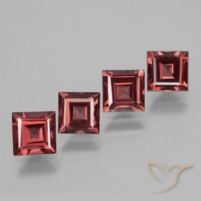 Gemme di Granato rodolite Rosso cremisi naturale da 3.07 ct, Quadrato, VS