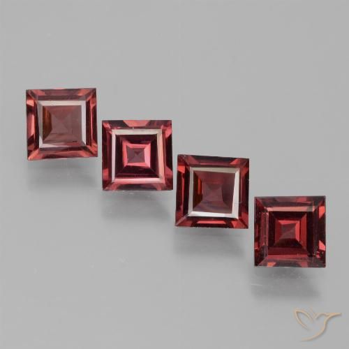 2.55ctw Naturale Rosso scuro Granato rodolite, Quadrato, VS