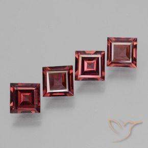 Gemme di Granato rodolite Rosso scuro naturale da 2.55 ct, Quadrato, VS