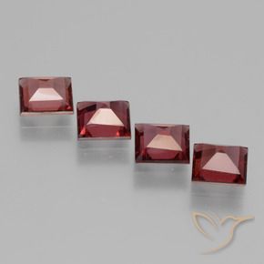 Gemme di Granato rodolite Rosso scuro naturale da 2.55 ct, Quadrato, VS