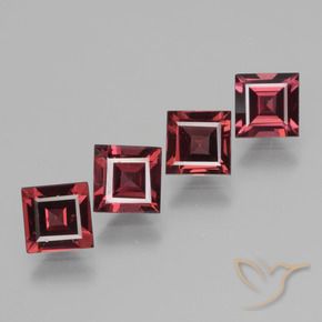 Gemme di Granato rodolite Rosso scuro naturale da 3.02 ct, Quadrato, VS