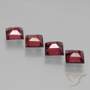 Gemme di Granato rodolite Rosso scuro naturale da 3.02 ct, Quadrato, VS