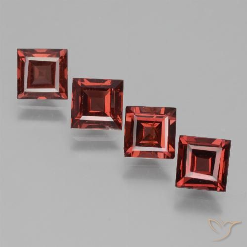 2.89ctw Naturale Rosso scarlatto profondo Granato rodolite, Quadrato, VS