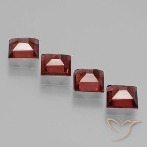 Gemme di Granato rodolite Rosso scarlatto profondo naturale da 2.89 ct, Quadrato, VS