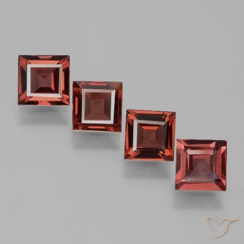 2.58ctw Naturale Rosso scuro Granato rodolite, Quadrato, VS