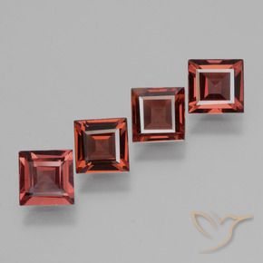 Gemme di Granato rodolite Rosso scuro naturale da 2.58 ct, Quadrato, VS