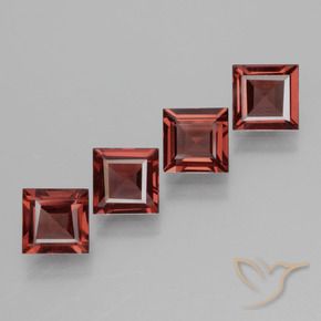 Gemme di Granato rodolite Rosso scuro naturale da 2.80 ct, Quadrato, VS