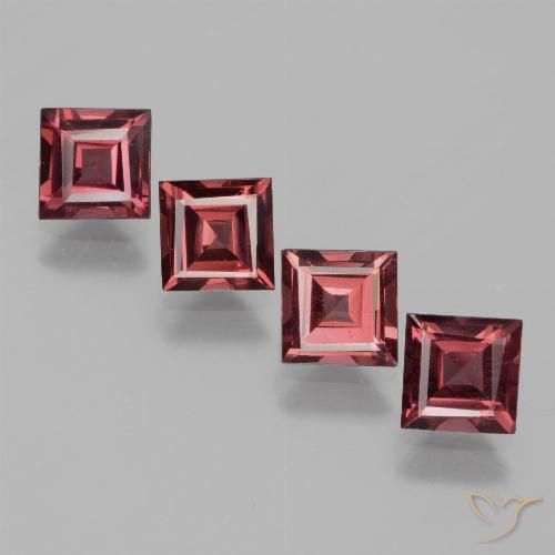 2.71ctw Naturale Rosso scuro Granato rodolite, Quadrato, VS