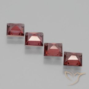Gemme di Granato rodolite Rosso scuro naturale da 2.80 ct, Quadrato, VS