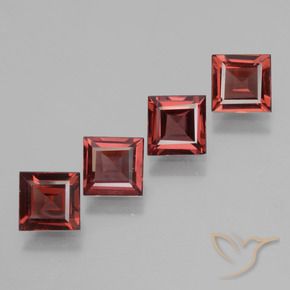 Gemme di Granato rodolite Rosso scuro naturale da 2.46 ct, Quadrato, VS