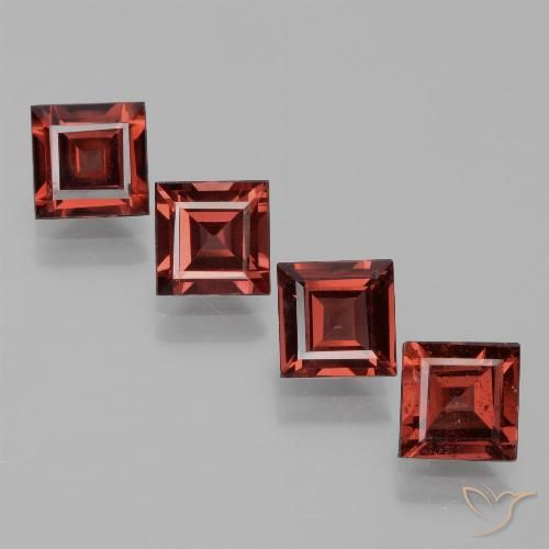 3.14ctw Naturale Rosso medio Granato rodolite, Quadrato, VS