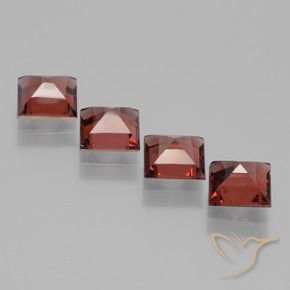 Gemme di Granato rodolite Rosso medio naturale da 3.14 ct, Quadrato, VS