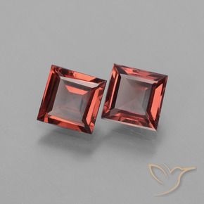 Gemme di Granato rodolite Rosso medio naturale da 1.40 ct, Quadrato, VS