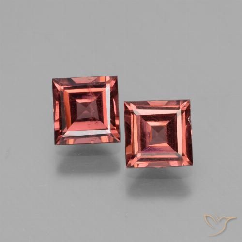1.39ctw Naturale Rosso chiaro Granato rodolite, Quadrato, VS