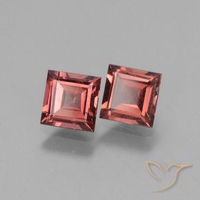 Gemme di Granato rodolite Rosso chiaro naturale da 1.39 ct, Quadrato, VS