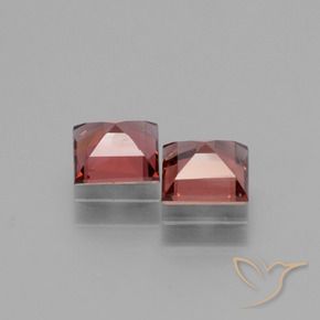 Gemme di Granato rodolite Rosso chiaro naturale da 1.39 ct, Quadrato, VS