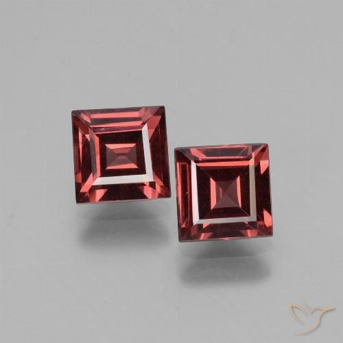 1.39ctw Naturale Rosso medio Granato rodolite, Quadrato, VS
