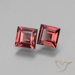Gemme di Granato rodolite Rosso medio naturale da 1.39 ct, Quadrato, VS